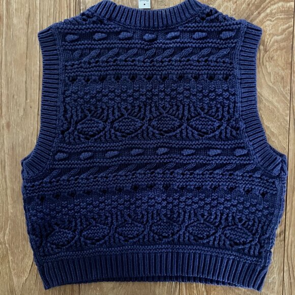 NWT Madewell Crochet-Knit Sweater Vest, Sz S - Picture 4 of 5